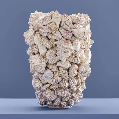 Vase Shells, Natural Stoneware, 24 x 24 x 33.5 cm