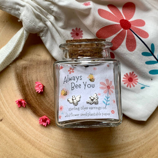 Sterling Silver Always Bee You Bottled Earrings