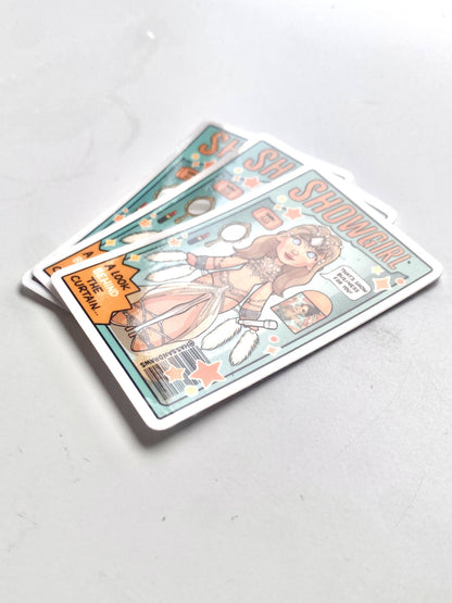 Taylor Eras Showgirl Inspired Doll Drawing Sticker Decal Art