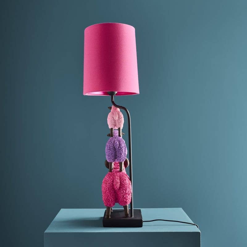Table lamp Colorful Sheep Pink, polyresin, 35 x 20 x 67.5