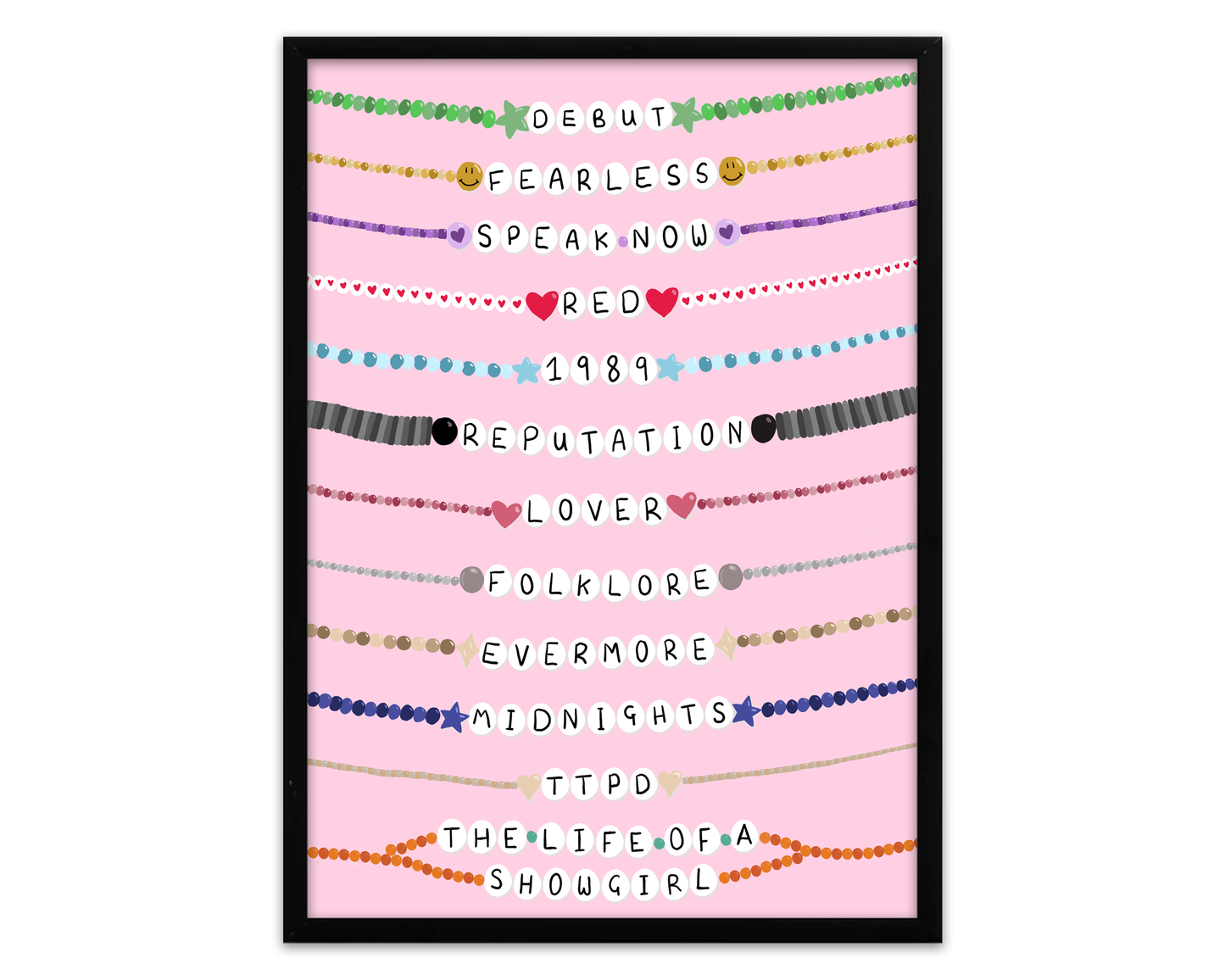 Album Friendship Bracelets - Taylor Swift Print - SHOWGIRL: A4