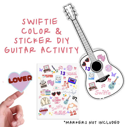 Colour and Sticker Taylor Swift Guitar Activity Pack