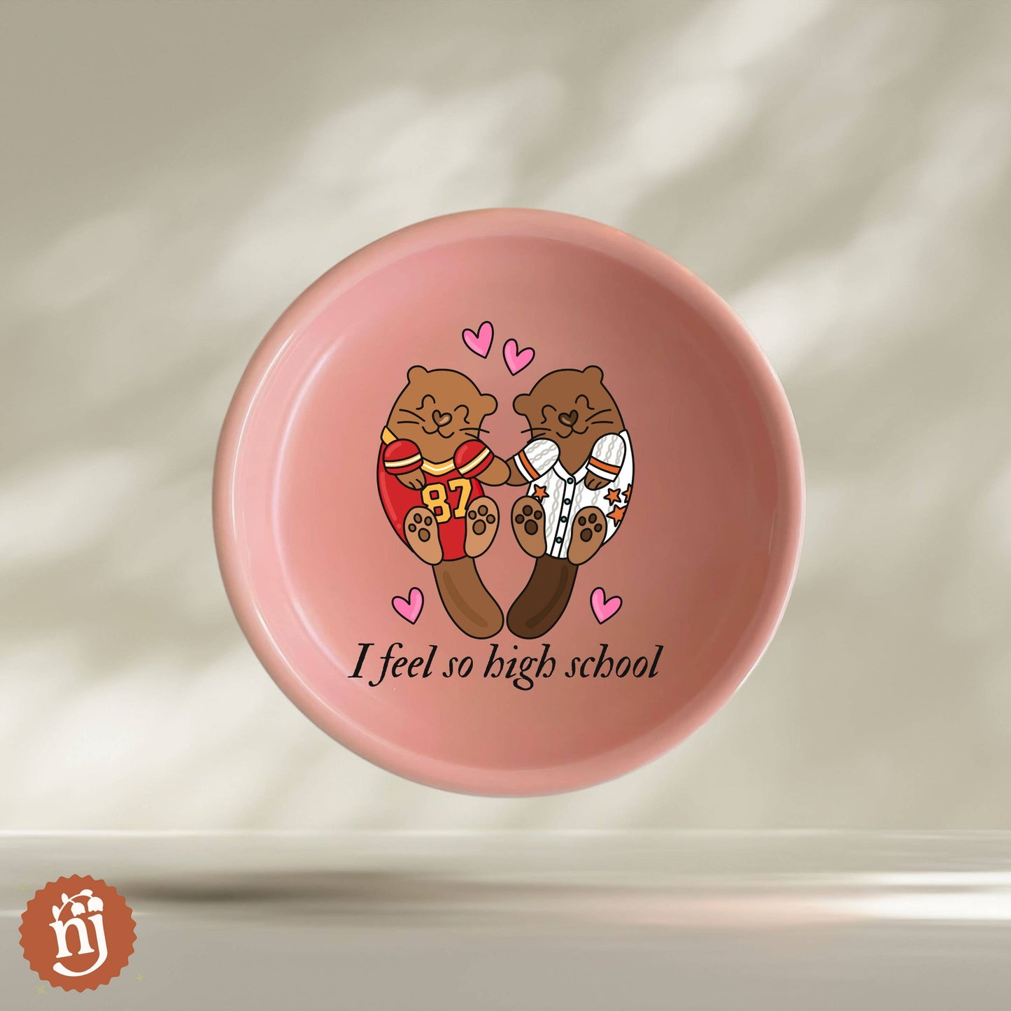 Travis & Taylor I Feel So High School Trinket Dish - Salmon