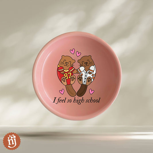 Travis & Taylor I Feel So High School Trinket Dish - Salmon