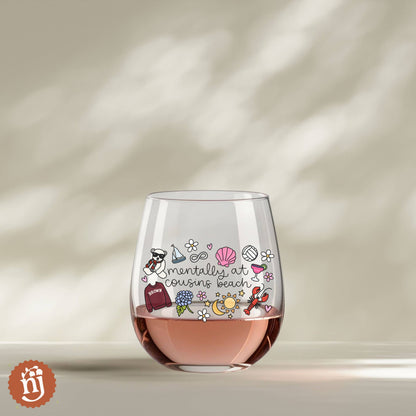 TSITP - Inspired Mentally at Cousins Beach Stemless Wine Glass