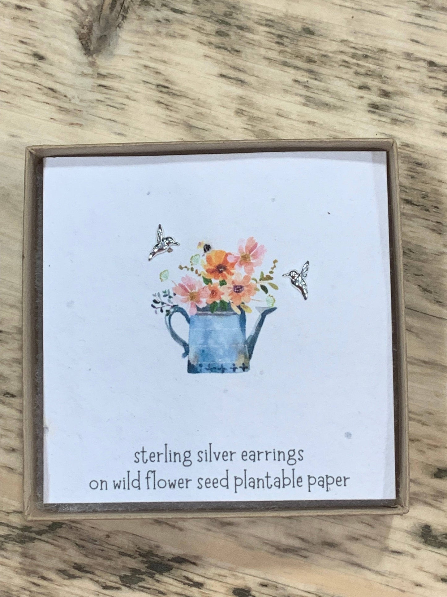Boxed Sterling Silver Hummingbird Earrings