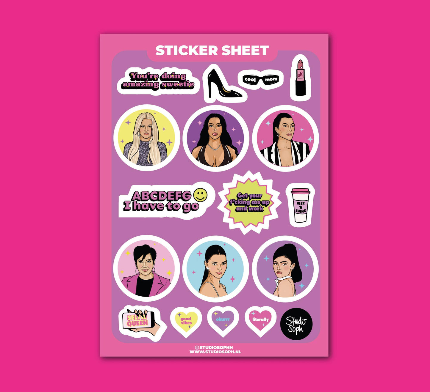 Kardashians A5 Sticker Sheet