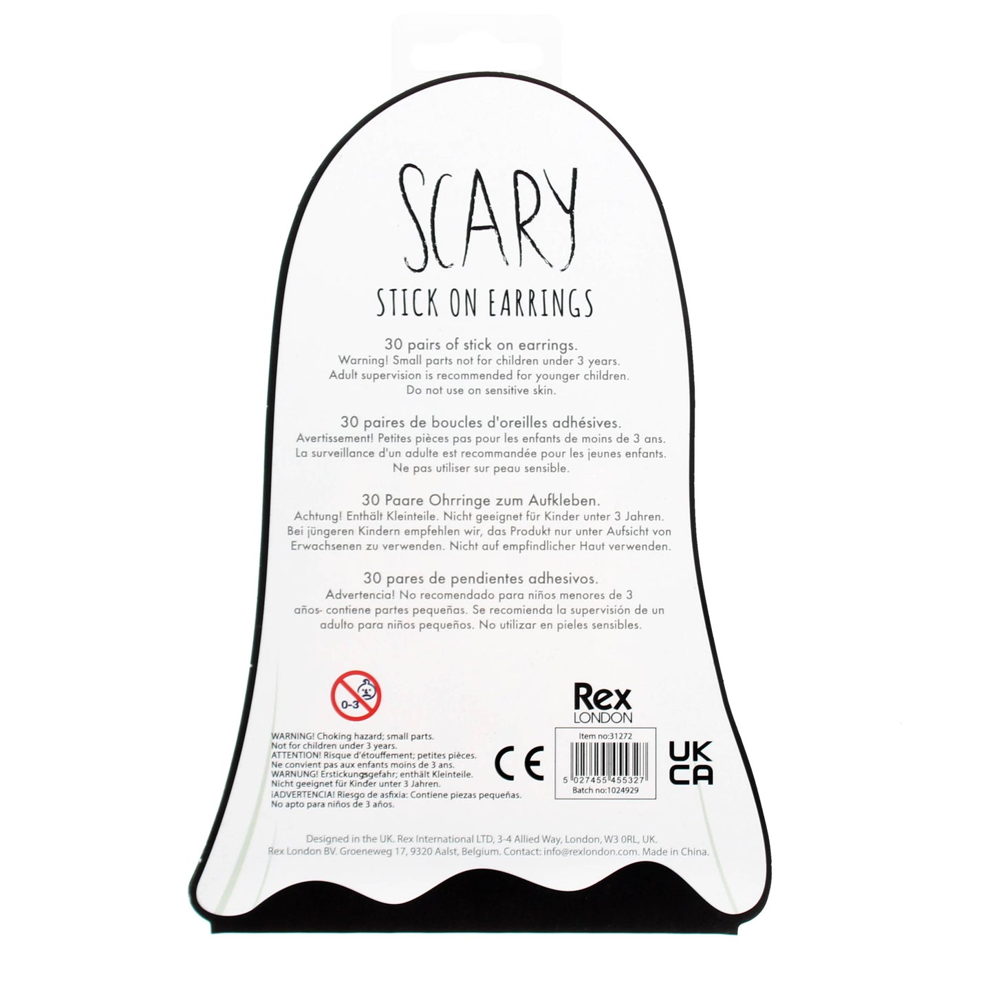 Stick On Earrings (30 Pairs) - Spooky