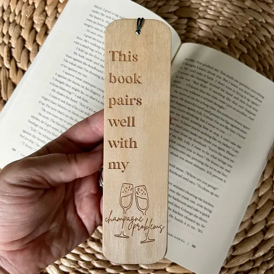 Book Lover Taylor Swift Inspired Wooden Bookmark - Champagne Problems