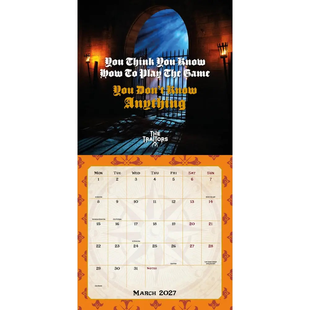 2027 Square Calendar - Offical The Traitors