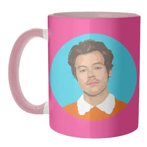 Harry Styles Mug - Neon Pink HS - By Dolly Wolfe