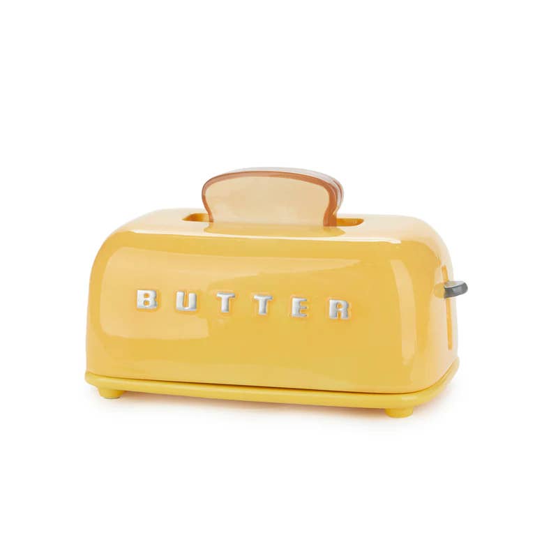 Balvi Butter Dish - Toasty Ceramic Butter Dish Mustard