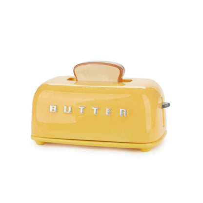 Balvi Butter Dish - Toasty Ceramic Butter Dish Mustard