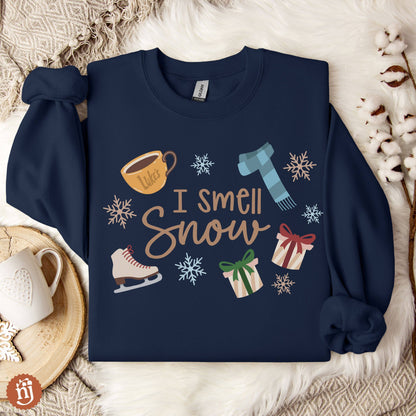 PREORDER - Navy Gilmore Girls Inspired "I Smell Snow" Crewneck Sweatshirt