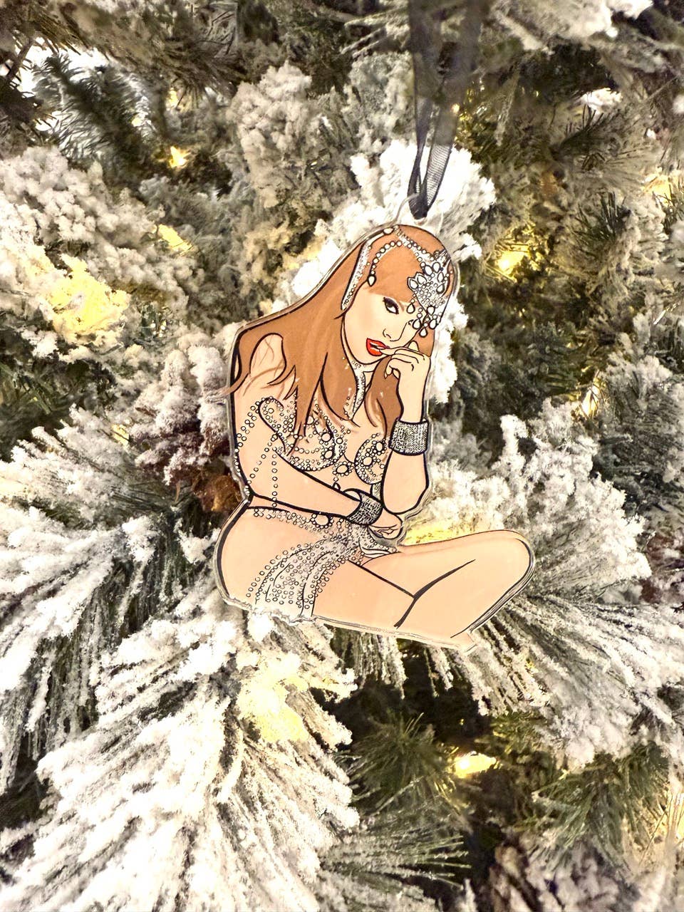Showgirl Acrylic Christmas Ornament