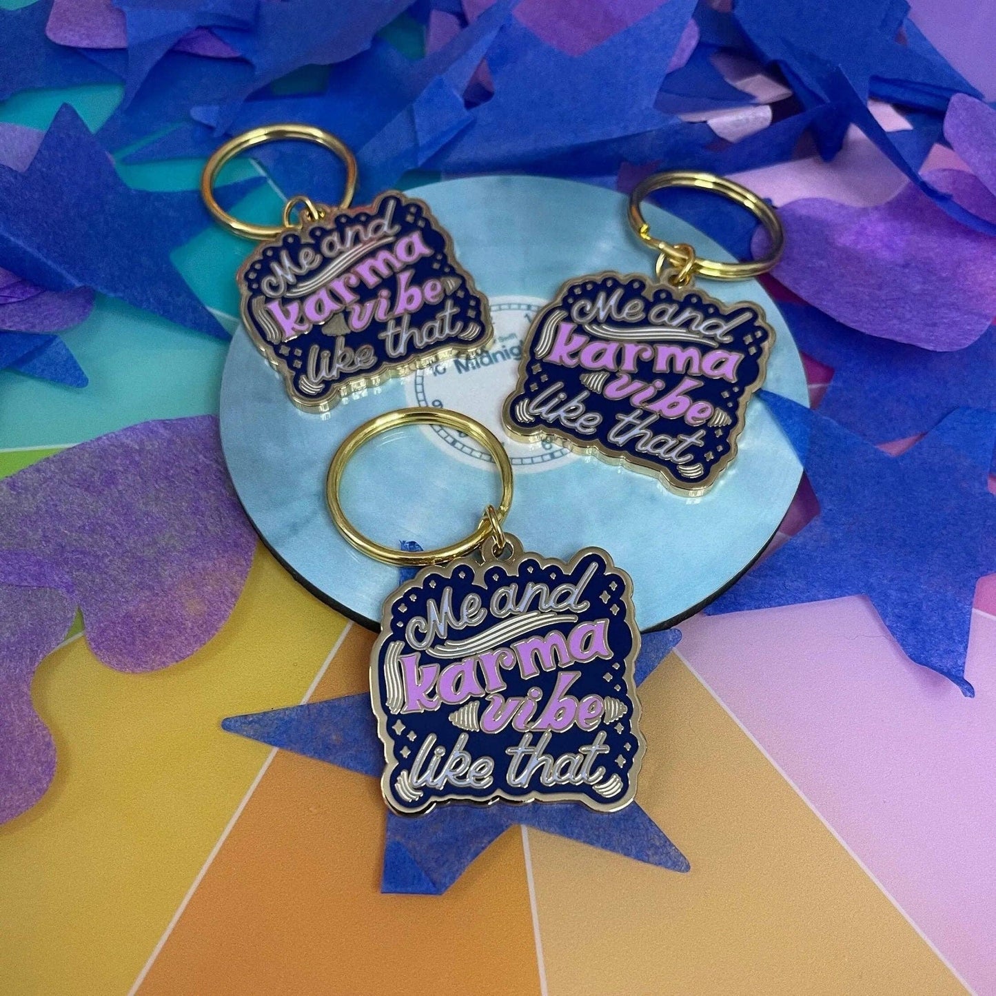 Me and Karma Vibe Like That - Enamel Keychain