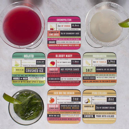 Cocktail Recipe Coaster Set