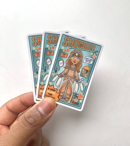 Taylor Eras Showgirl Inspired Doll Drawing Sticker Decal Art