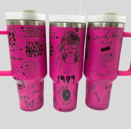 Hot Pink Stainless Steel 40 Oz Tumbler