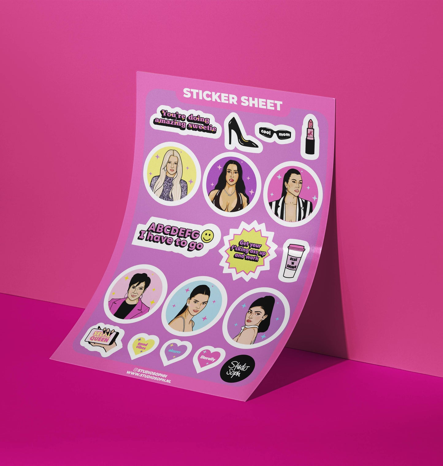 Kardashians A5 Sticker Sheet