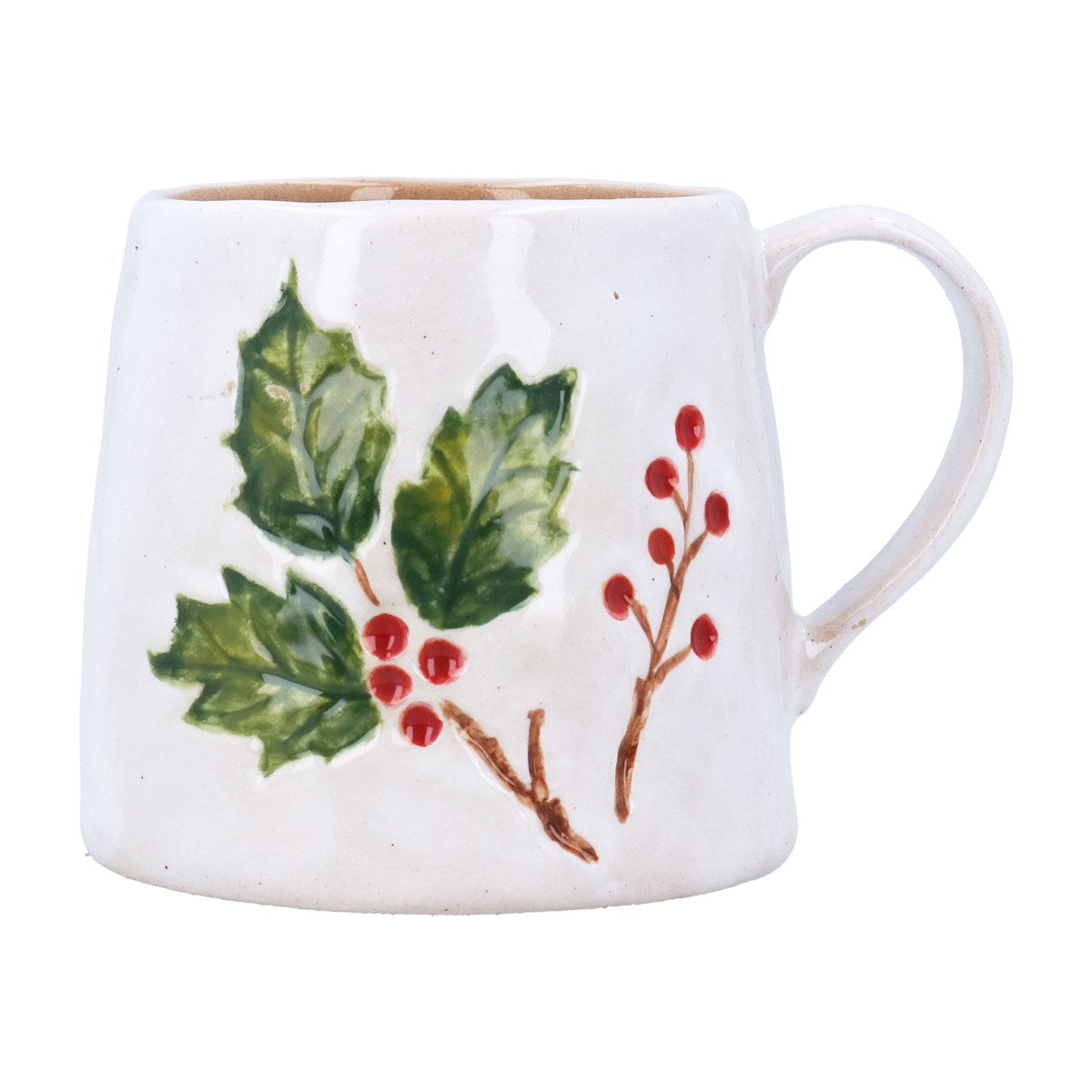 Gisela Graham Stoneware Mug 9cm - Holly & Berries