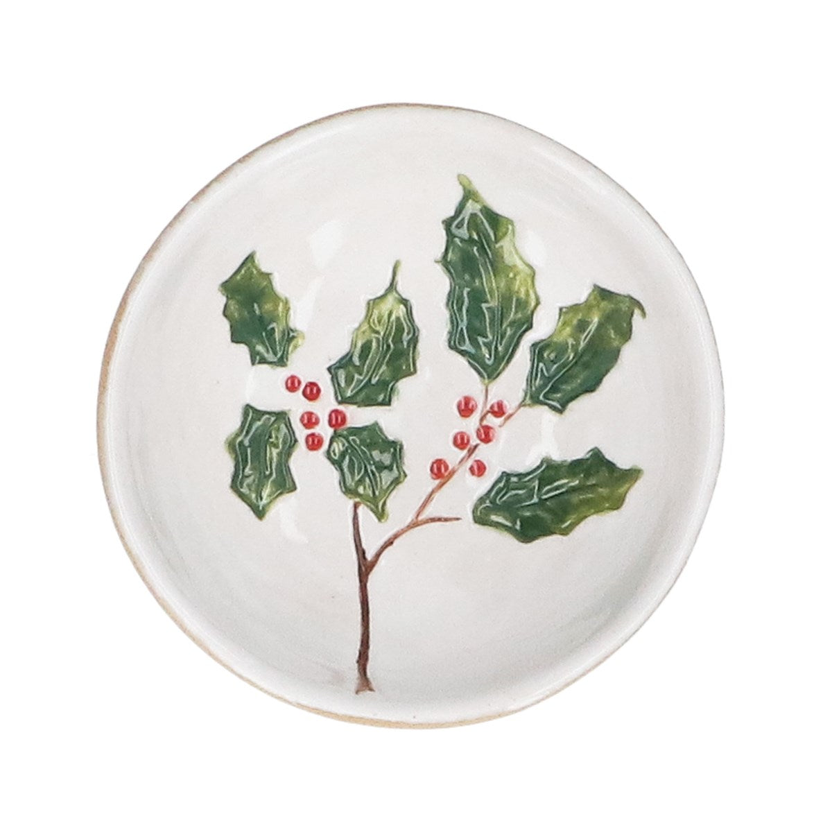 Gisela Graham Stoneware Bowl - Holly & Red Berries