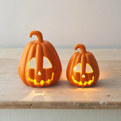 Orange Carved Pumpkin Lantern - 10cm