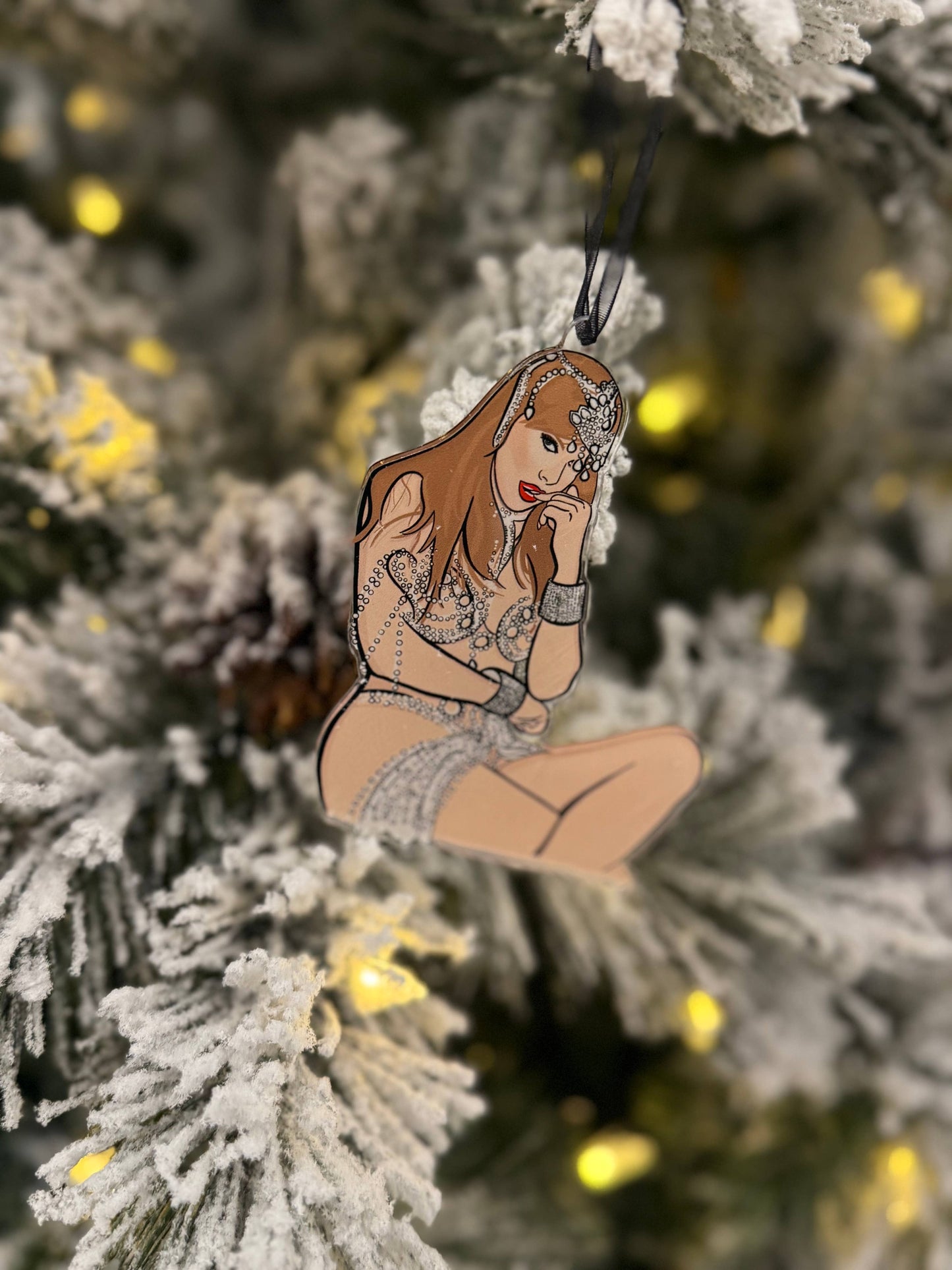 Showgirl Acrylic Christmas Ornament