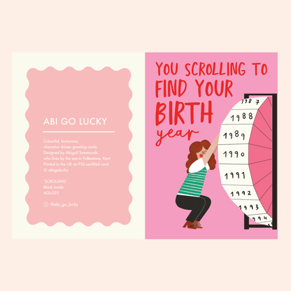 SCROLLING - FUNNY BIRTHDAY CARD