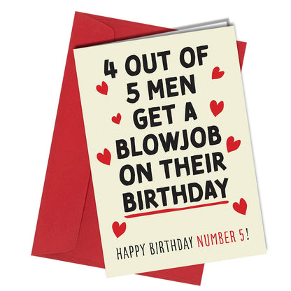 #1432 4 out of 5 men / funny birthday card | Friend / brothe