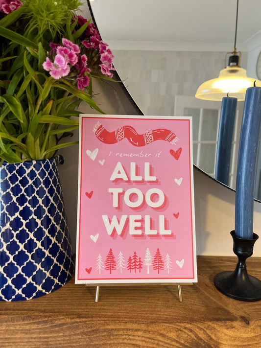 "All Too Well" Taylor Swift Inspired Art Print
