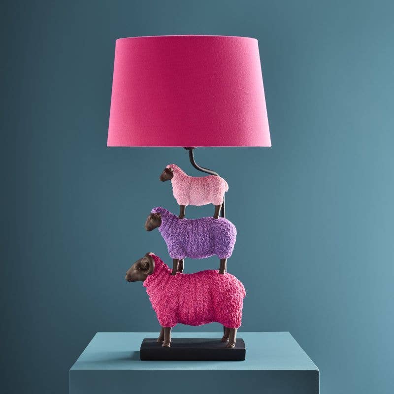 Table lamp Colorful Sheep Pink, polyresin, 35 x 20 x 67.5