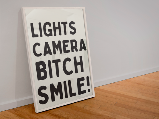 Lights Camera Bitch Smile Taylor Swift Inspired A3 Print 