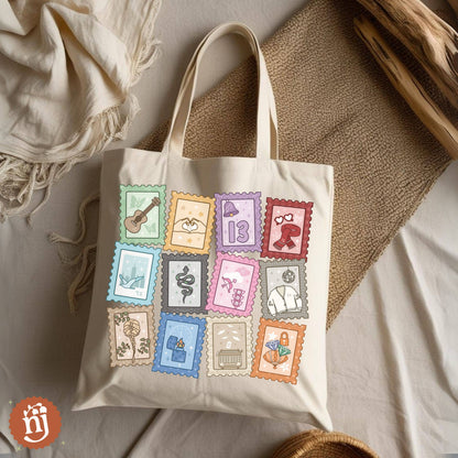 Taylor Eras Stamps Canvas Tote Bag