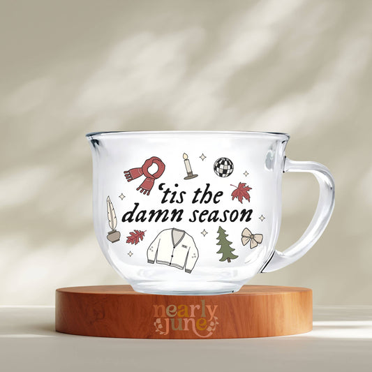 Taylor Inspired Tis The Season Teacup Glass Mug