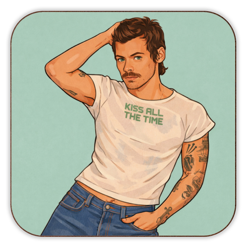 Cork Coaster 'Kiss Me Harry' by DOLLY WOLFE