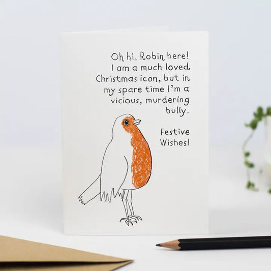 Murdering Bully Robin Christmas Card | Funny Christmas Card