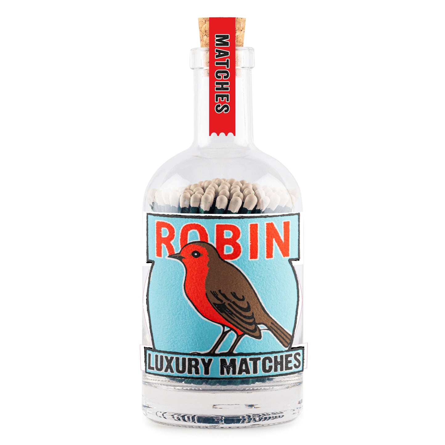 Archivist Gallery The Robin - Glass Bottle - Christmas Safety Matches 🎄