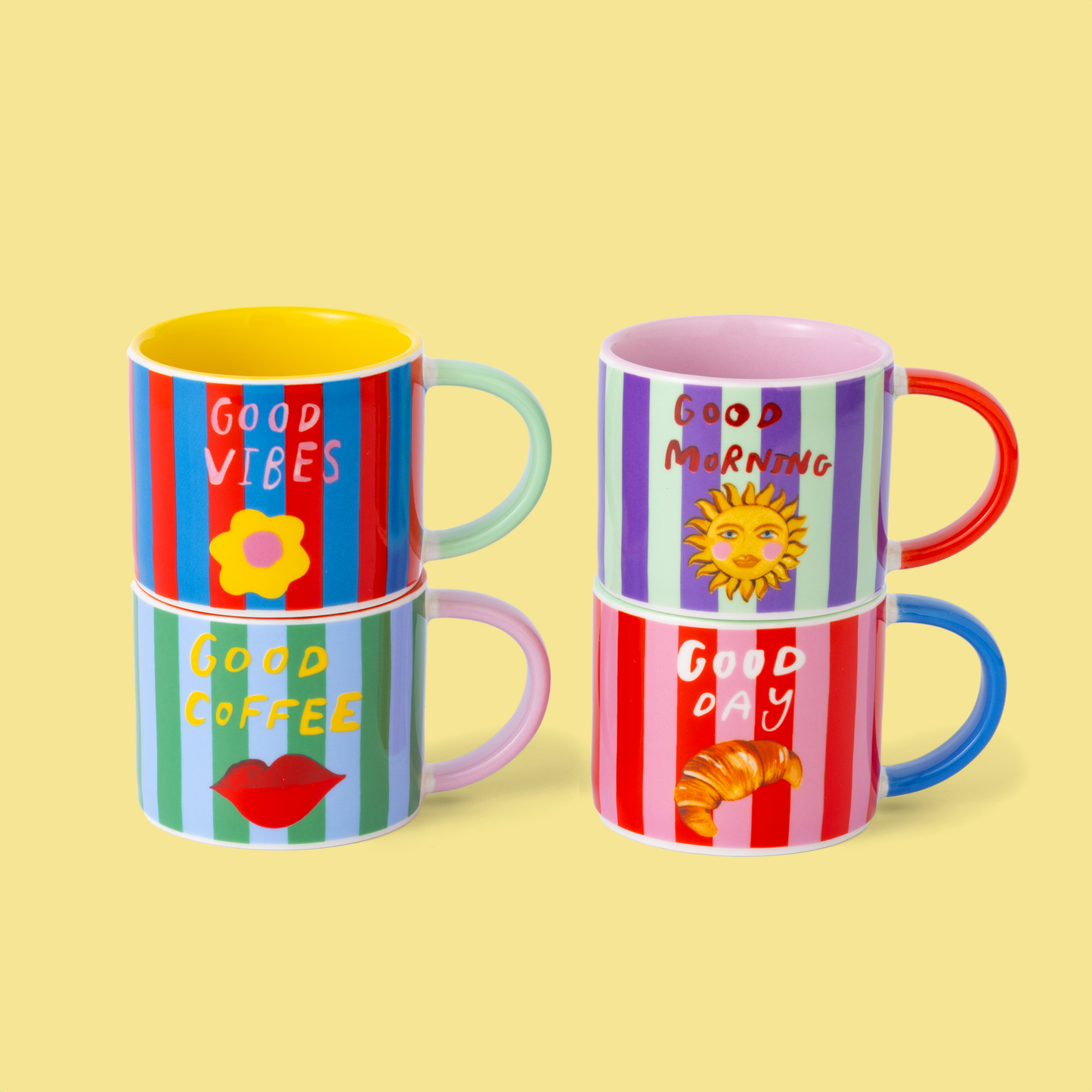 Coffee Club Set of 4 Espresso Mugs