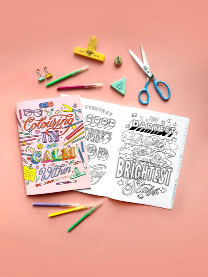 Colouring In To Calm Within book A4 Coloring In Book