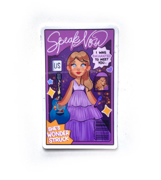 Taylor Eras Speak Now Purple Inspired Doll Drawing Sticker Decal
