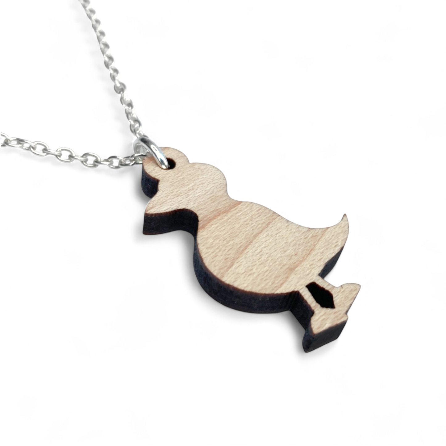Puffin Necklace - Wooden Pendant
