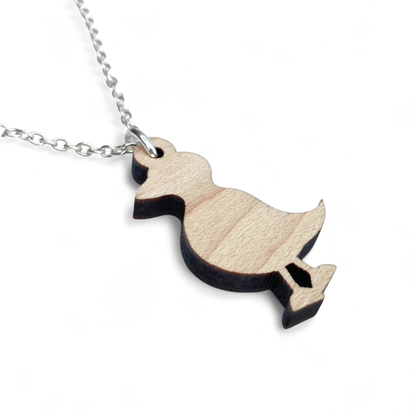 Puffin Necklace - Wooden Pendant