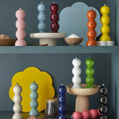 Chambray Blue Lacquer Bobbin Salt or Pepper Mill
