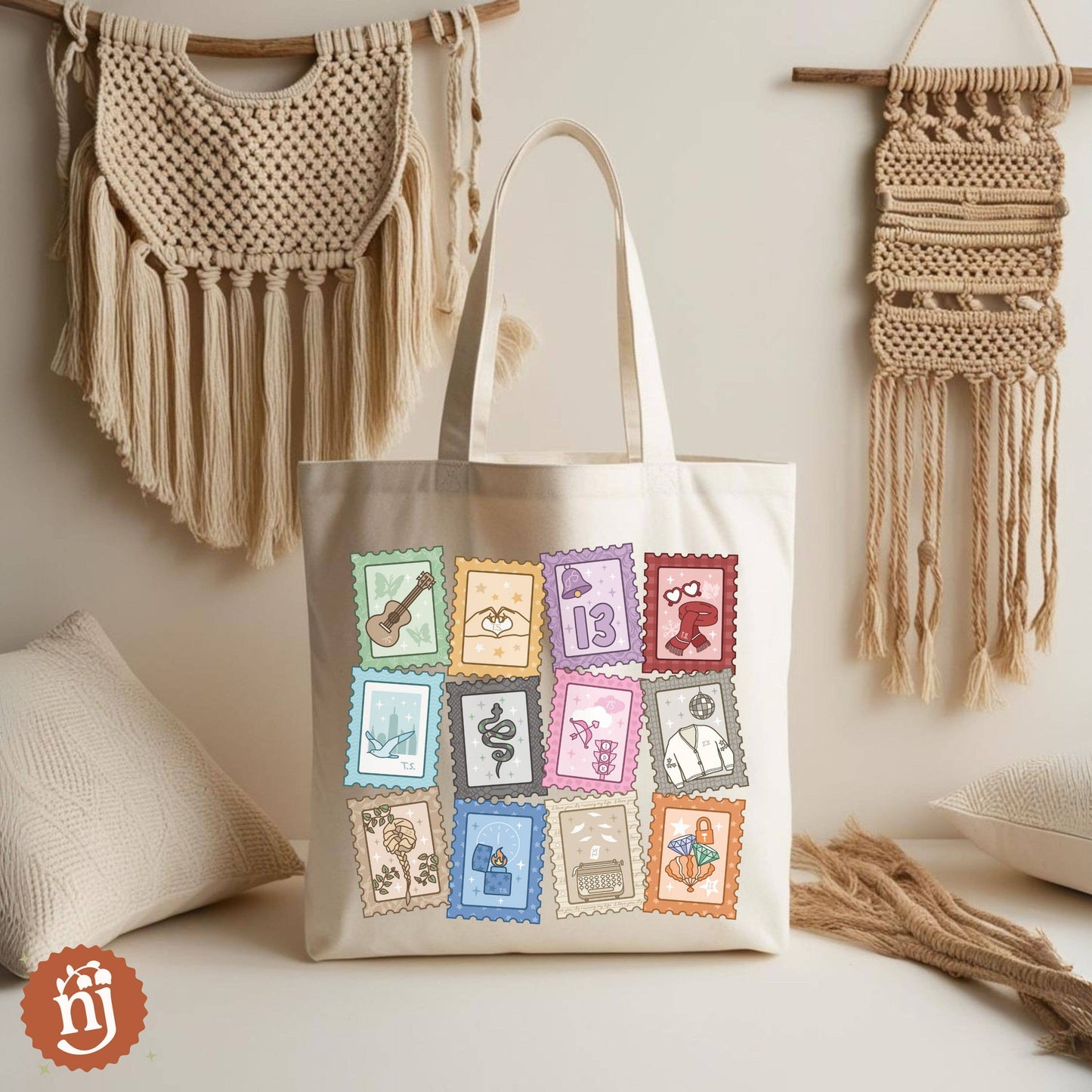 Taylor Eras Stamps Canvas Tote Bag