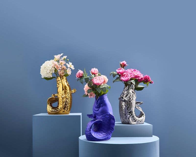 Sculpture/Vase Blubb, Matte Blue Stoneware, 35 x 30 x 44 cm