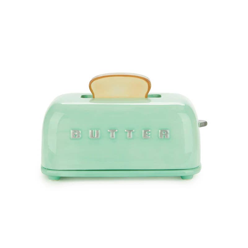Balvi Butter Dish | Toasty Ceramic Butter Dish Turquoise