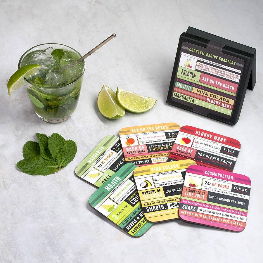 Cocktail Recipe Coaster Set