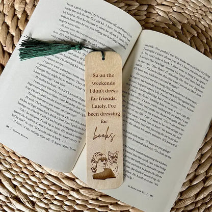 Book Lover Taylor Swift Inspired Wooden Bookmark - Cat