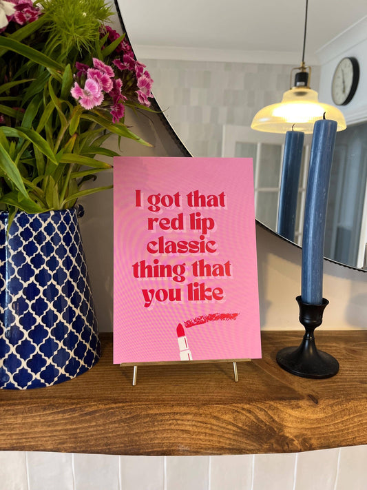 "I got that red lip classic" Taylor Swift Inspired Art Print